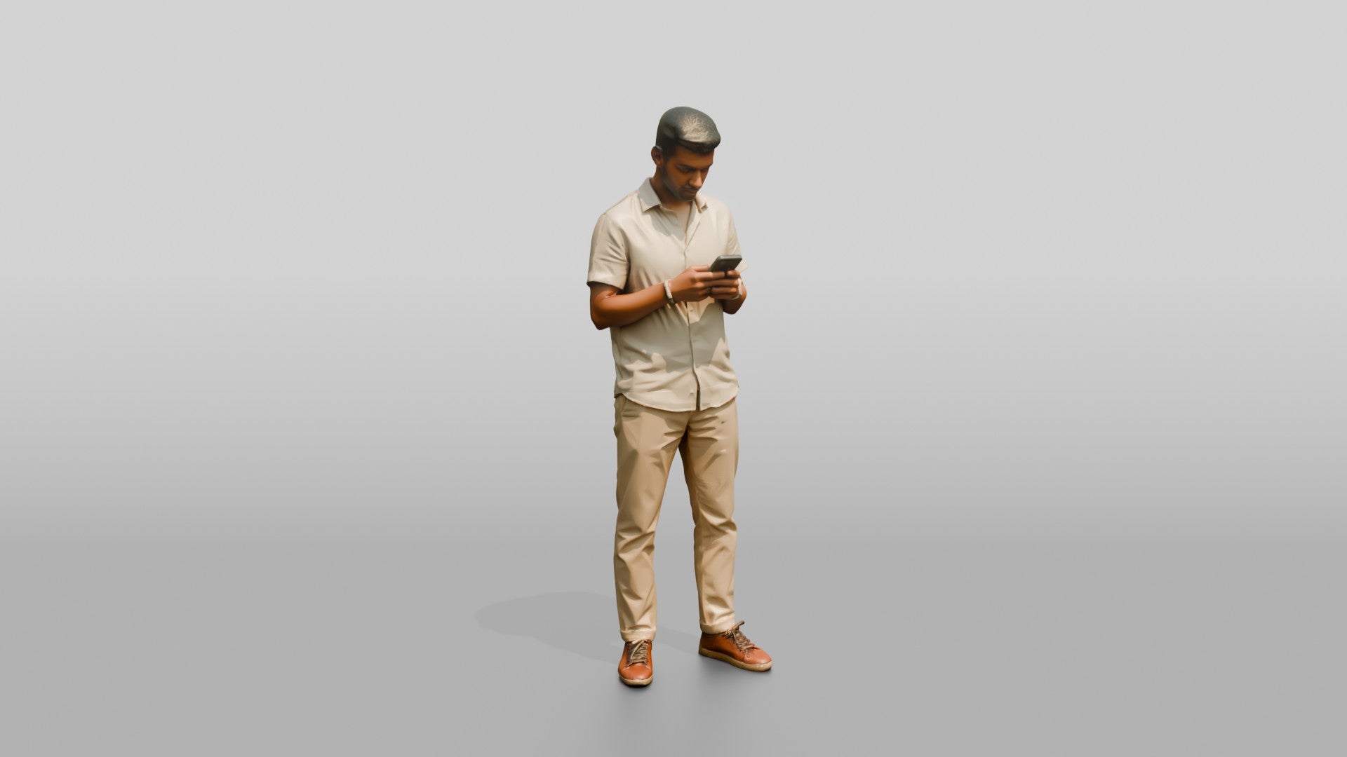 Slender Young Moroccan Man on a Shopping Street