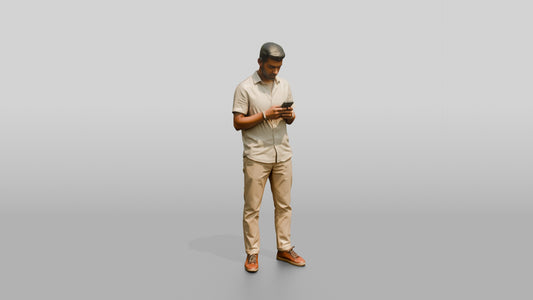 Slender Young Moroccan Man on a Shopping Street - 3D character model, view 1