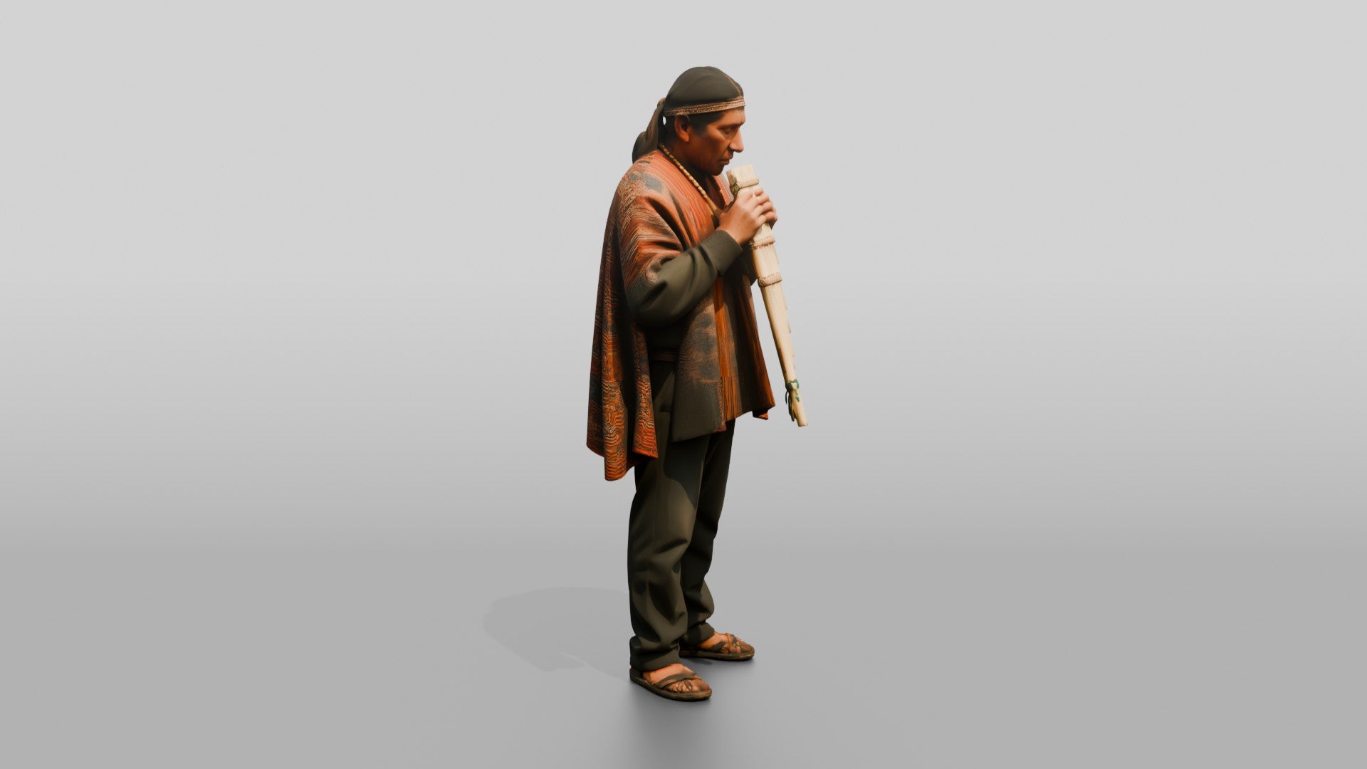 Pan Flute Player with Zampona