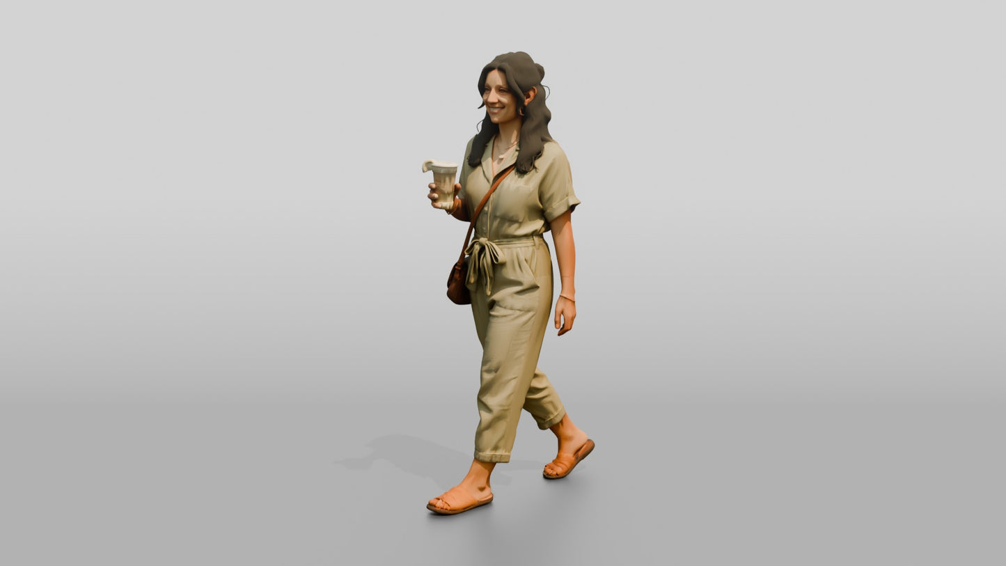 Petite Greek Woman Carrying Fresh Lemonade