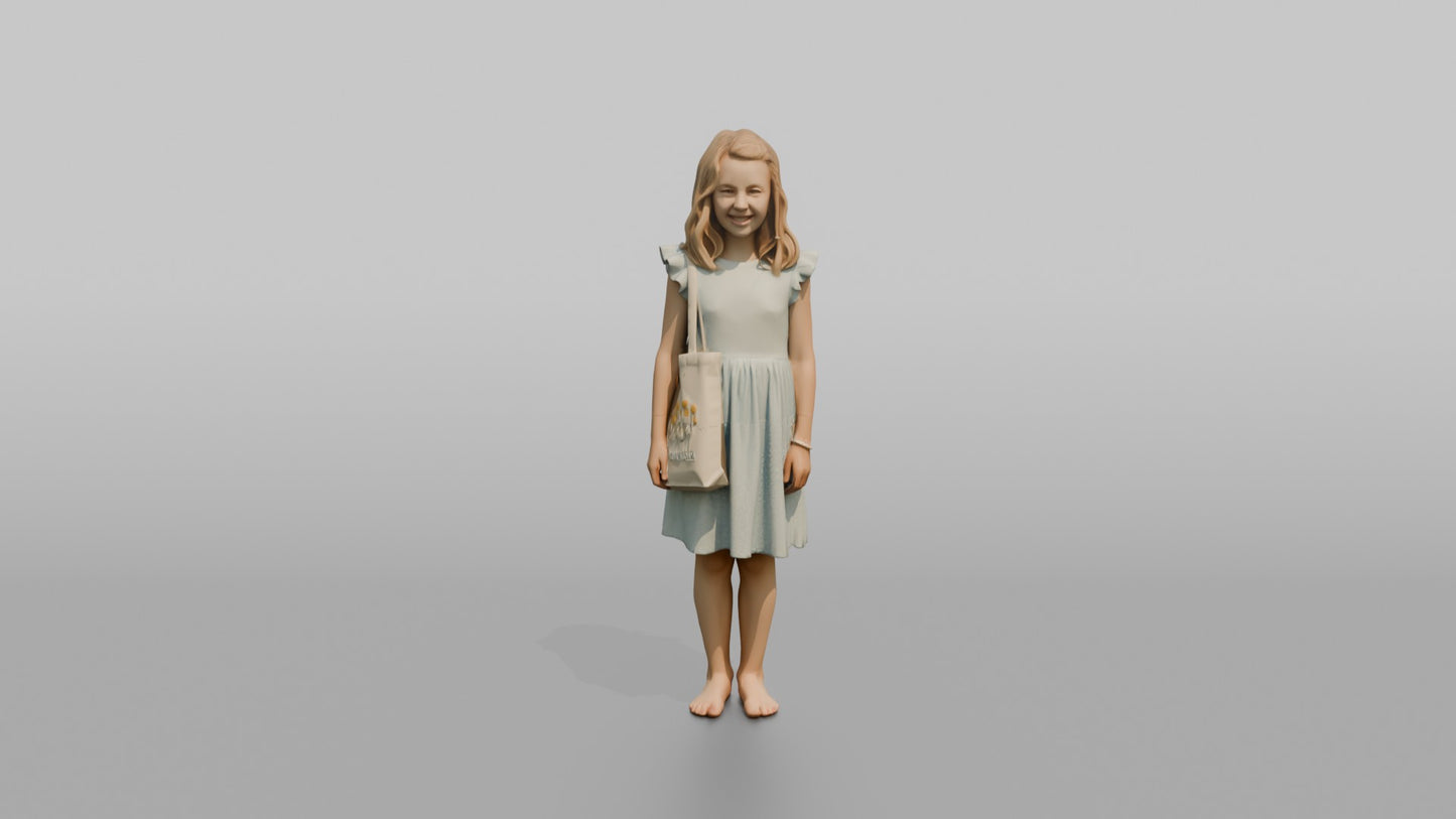 Scandinavian Girl Smiling in a Cotton Summer Dress