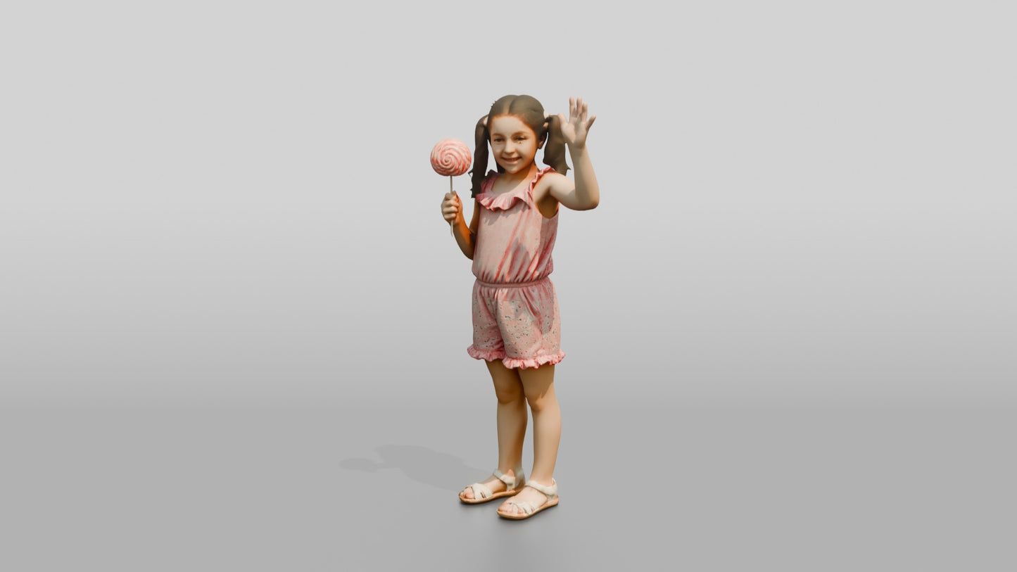 Curvy Italian Girl Holding a Lollipop