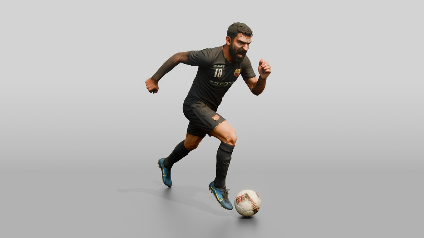 Soccer Player Sprinting with the Ball
