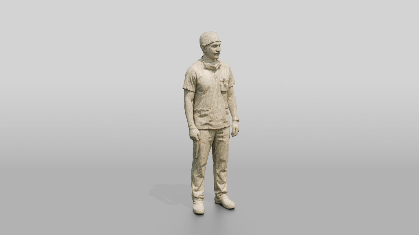 Young Hispanic Man Doctor Standing Straight