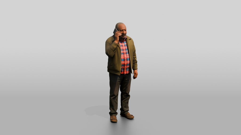 Elderly African Man Talking on the Phone