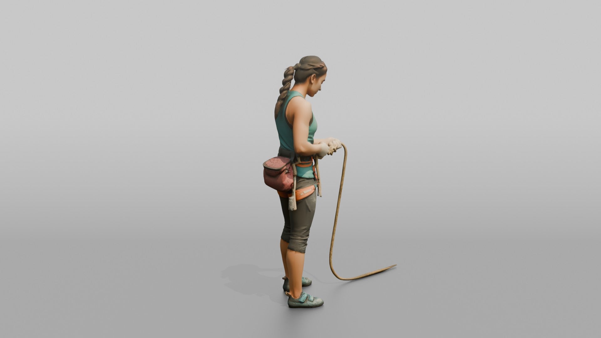 Climber Tying a Figure-Eight Knot