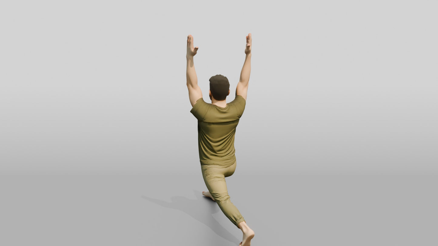 High Lunge Pose Man