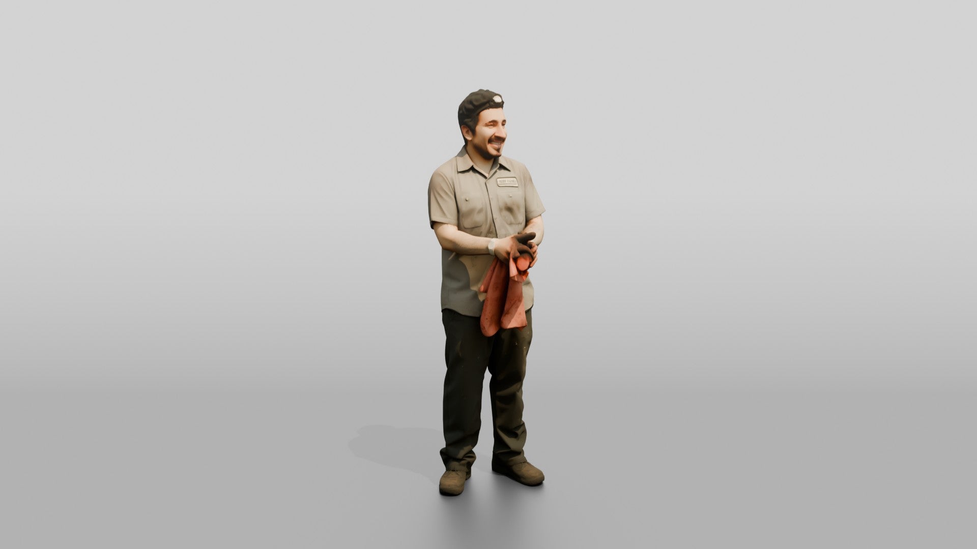 Mechanic Wiping Hands with a Shop Rag