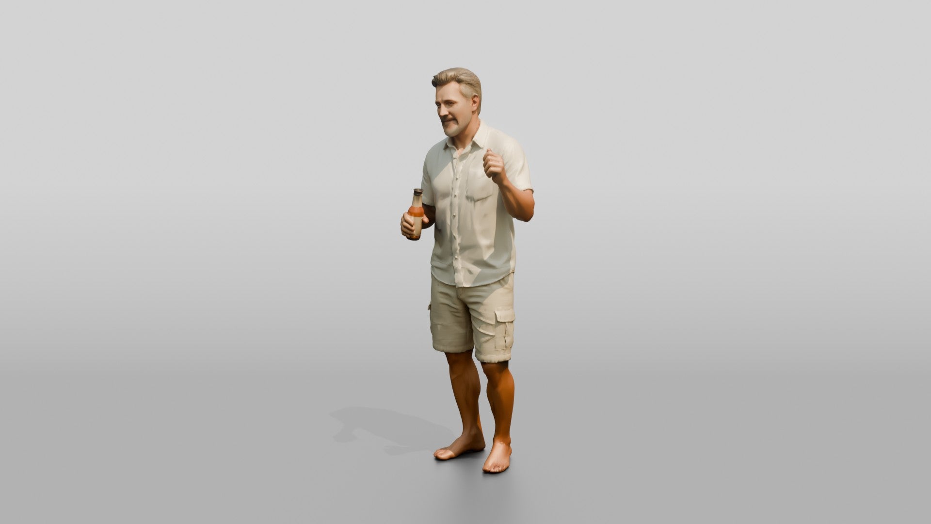 Older Man Dancing with a Beer