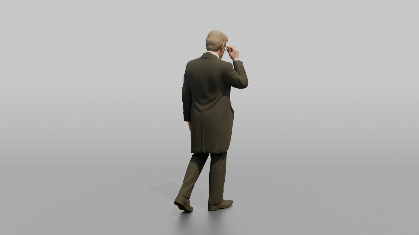 Elderly Wedding Guest Adjusting His Glasses