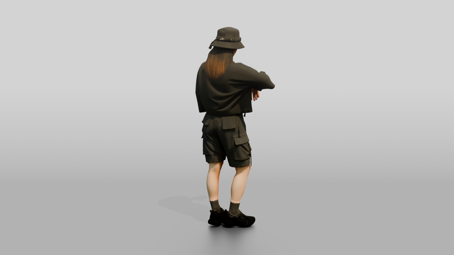 Techwear Woman Checking Her Phone
