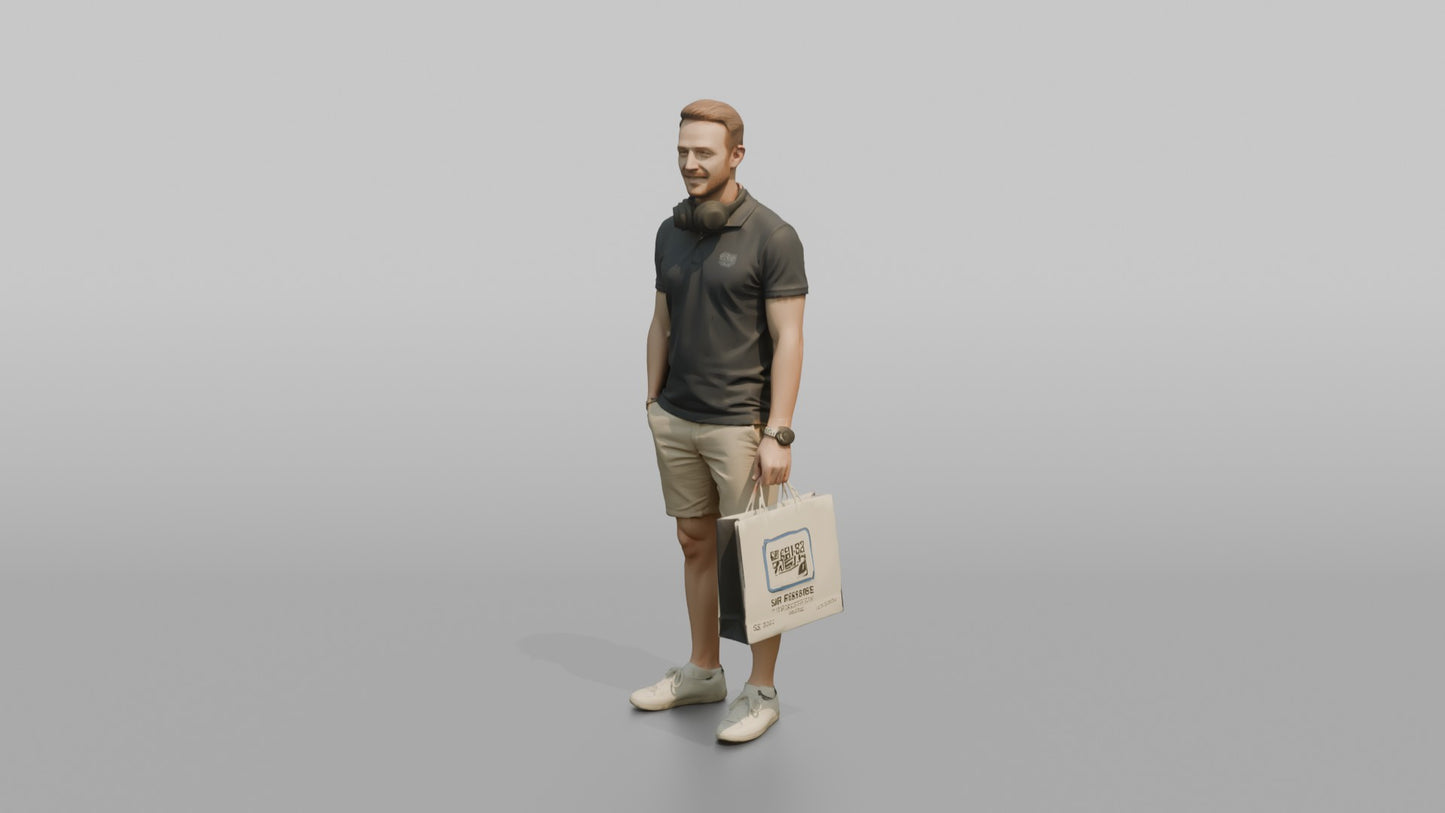 Vacationer Wearing Relaxed Polo Shirt