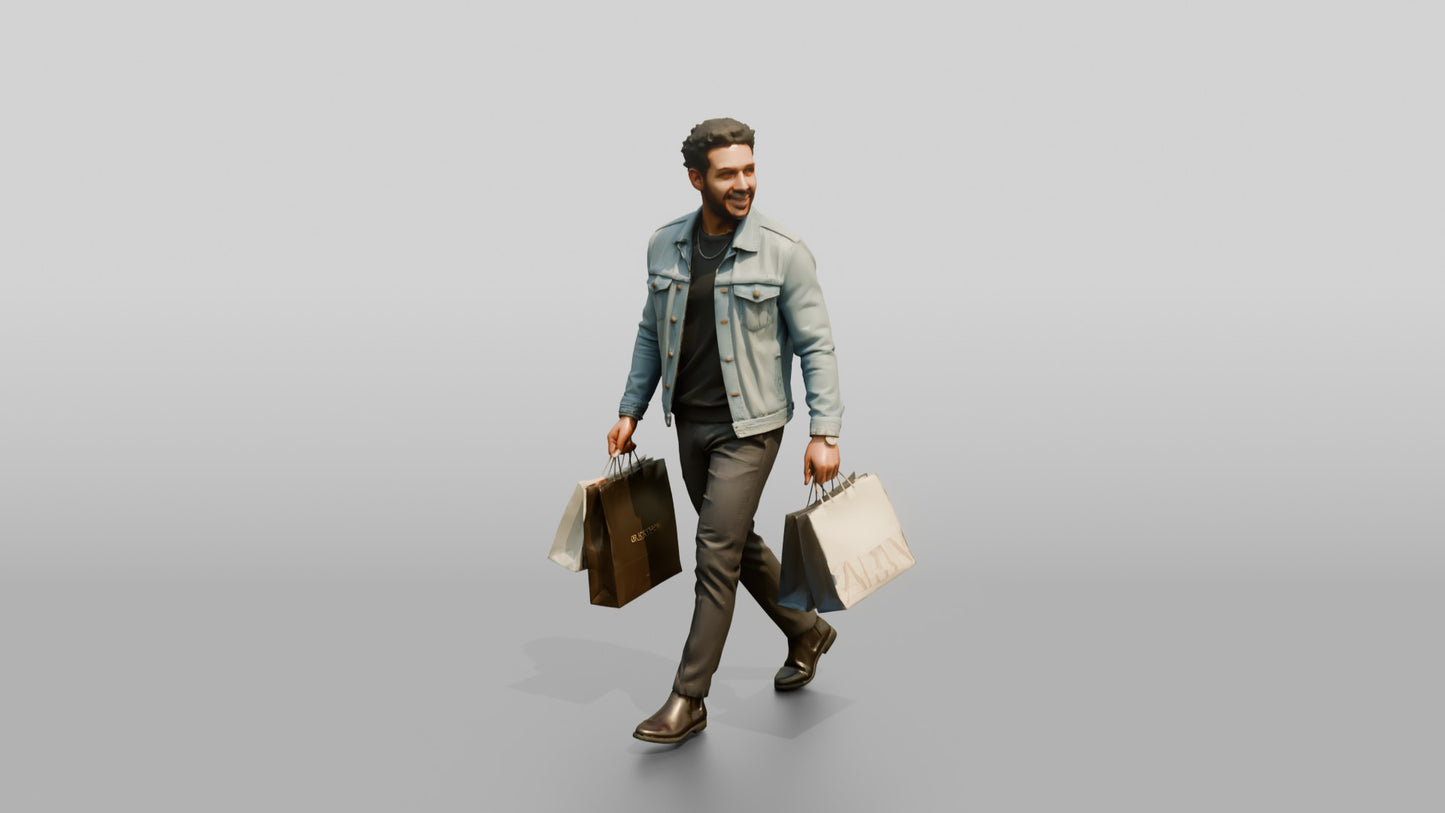 Afro-Latino Man in Denim Jacket