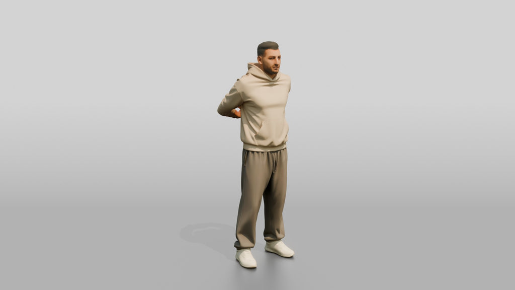 Man Stretching Chest with Shaker