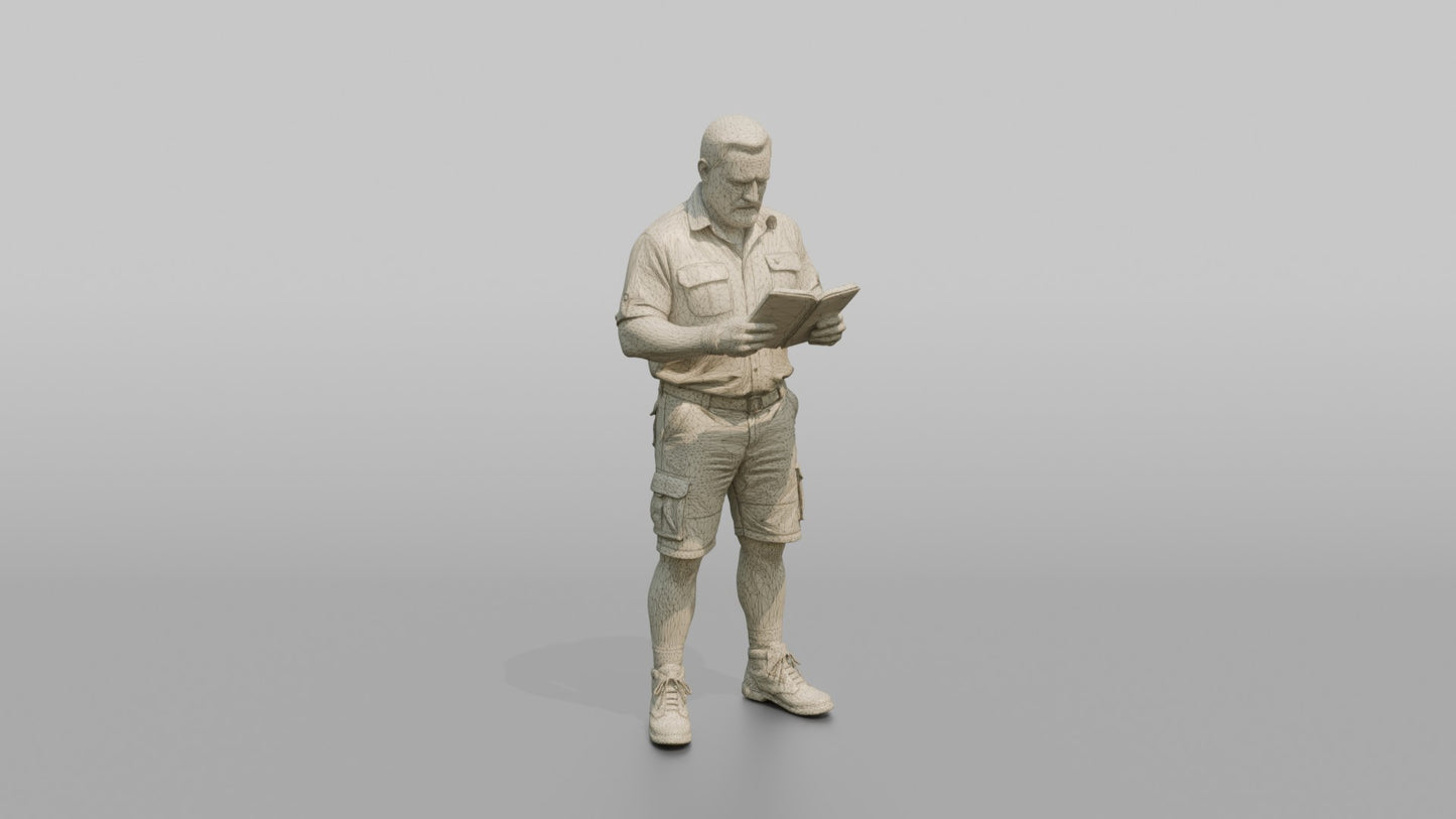Vacationer Wearing Practical Safari Style Summer Shirt And