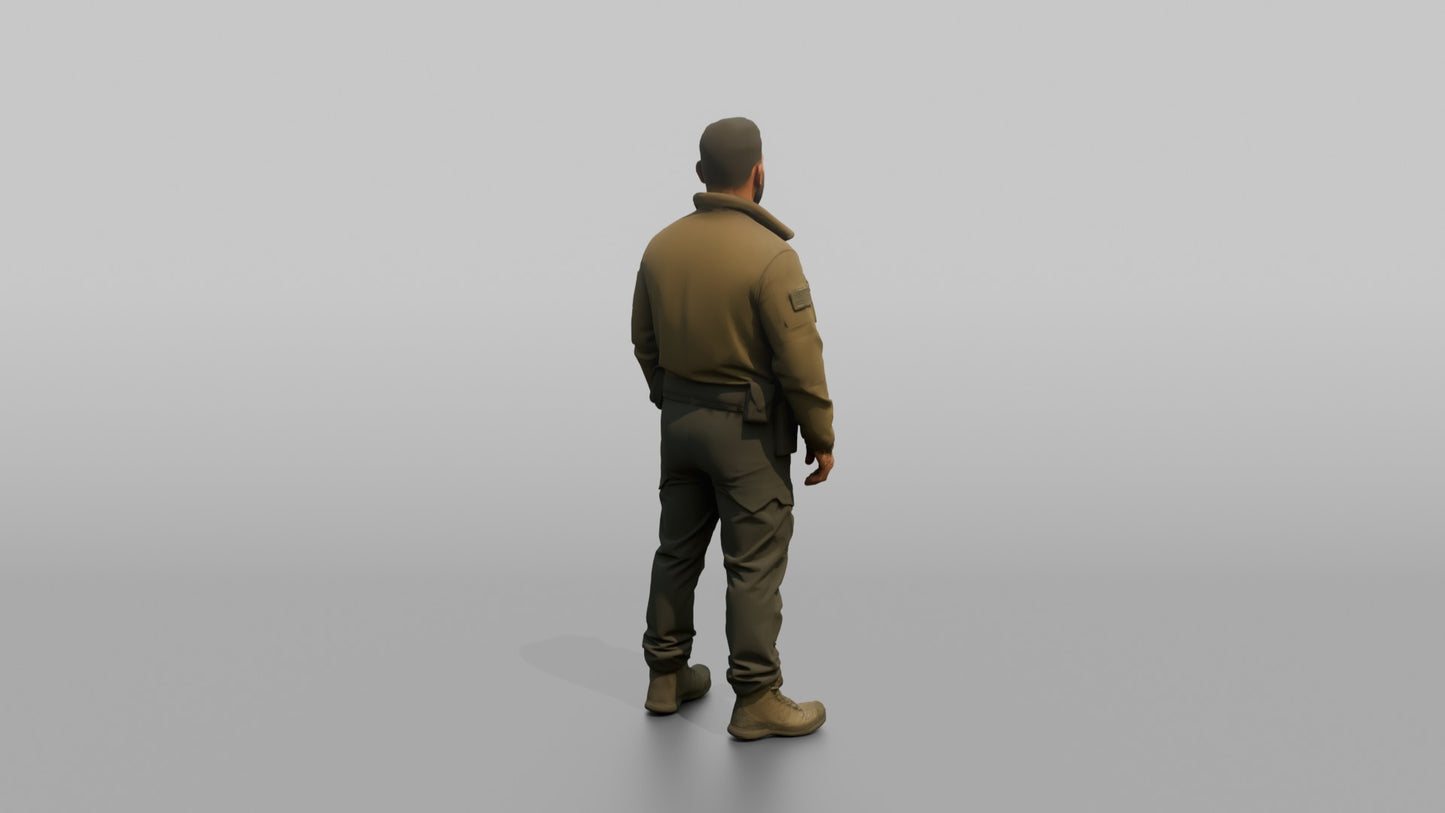 Protester Man Standing in Tactical Gear