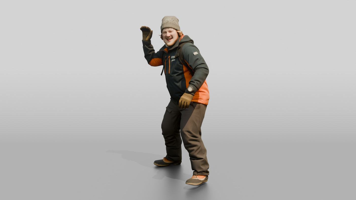 Norwegian Man in Snowball Fight