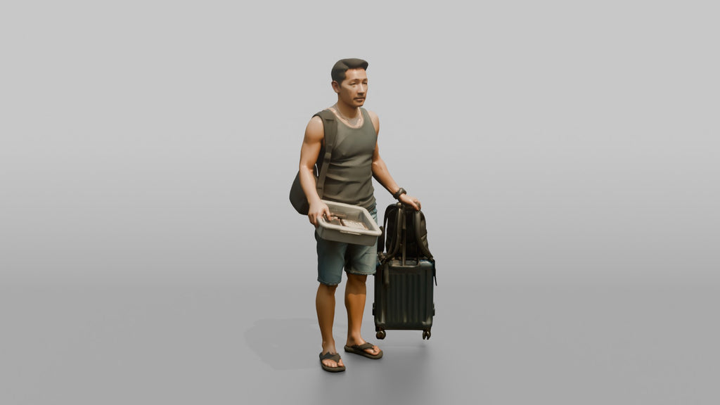Traveler In A Security Line
