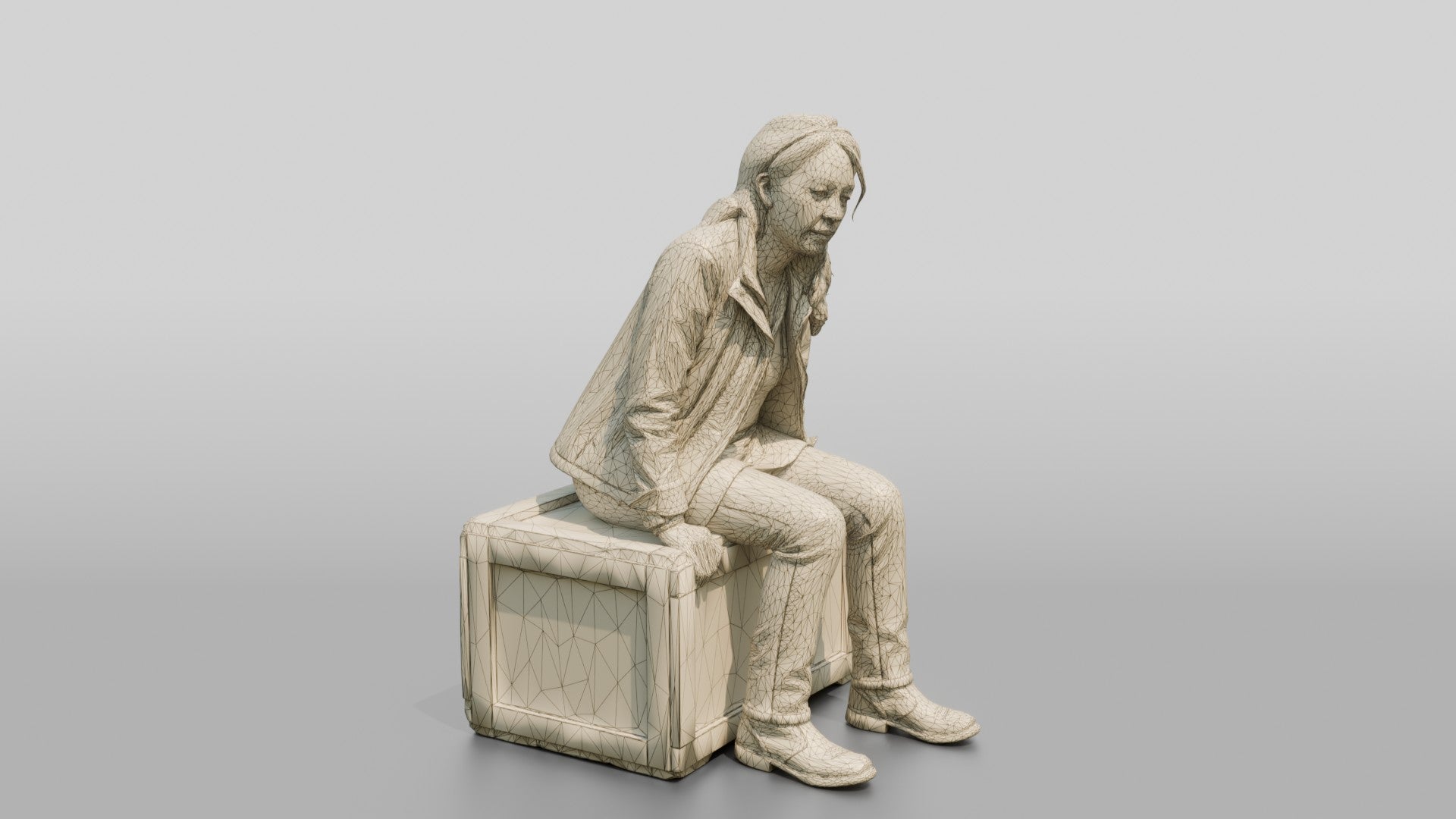 Homeless Woman Looking Unsteady While Sitting on a Crate