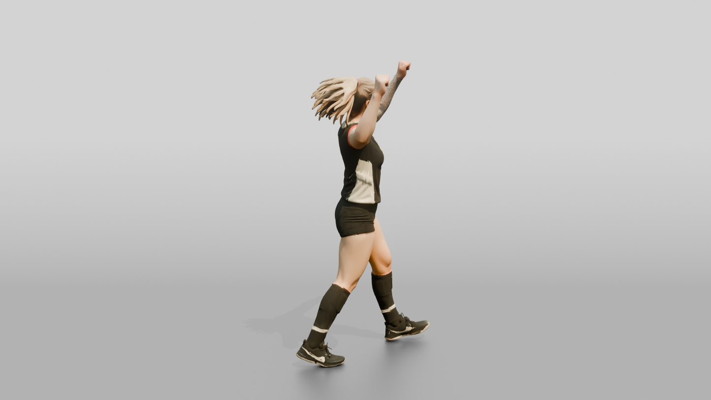 Caucasian Female Volleyball Player in Black Jersey