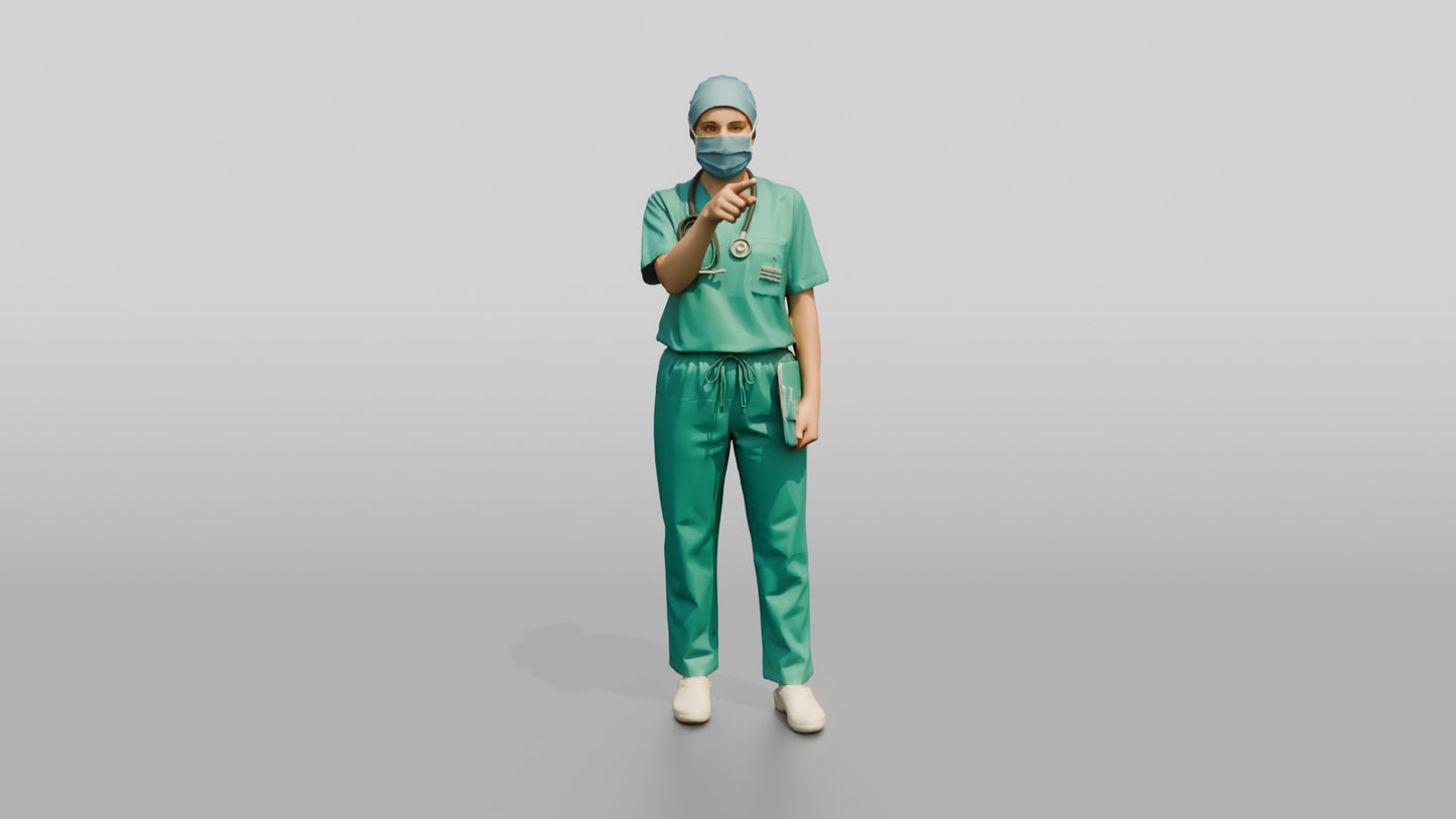 Young Middle Eastern Woman Doctor Pointing