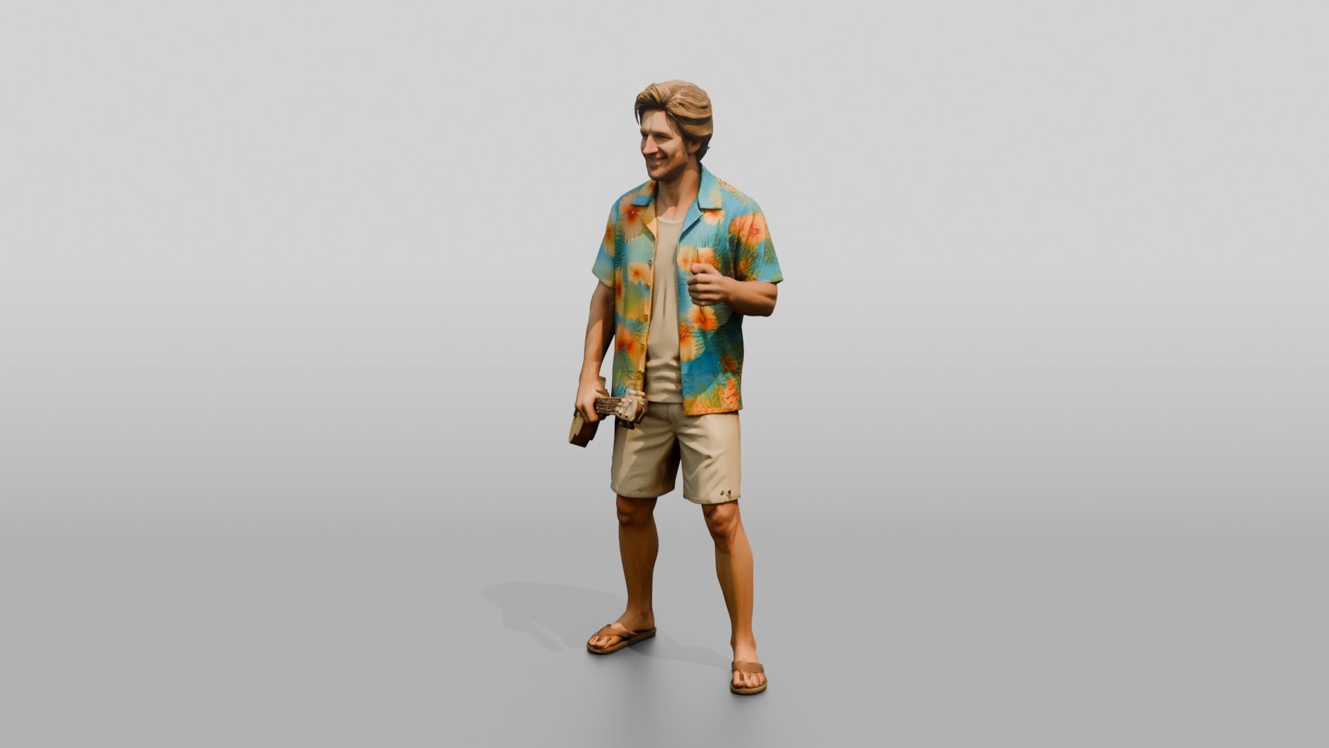Beach Hippie with a Ukulele
