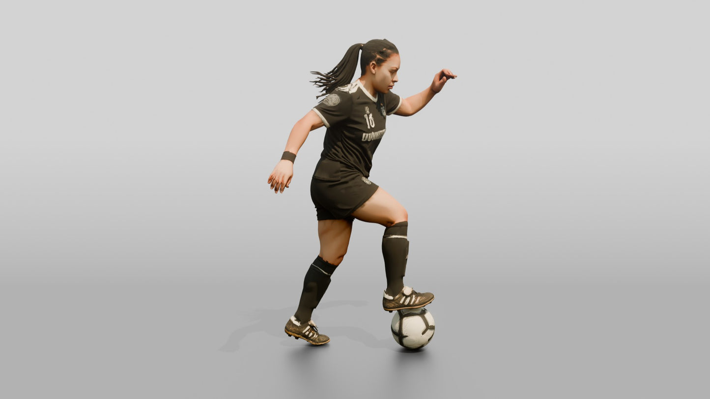 Soccer Player Stepping Over the Ball