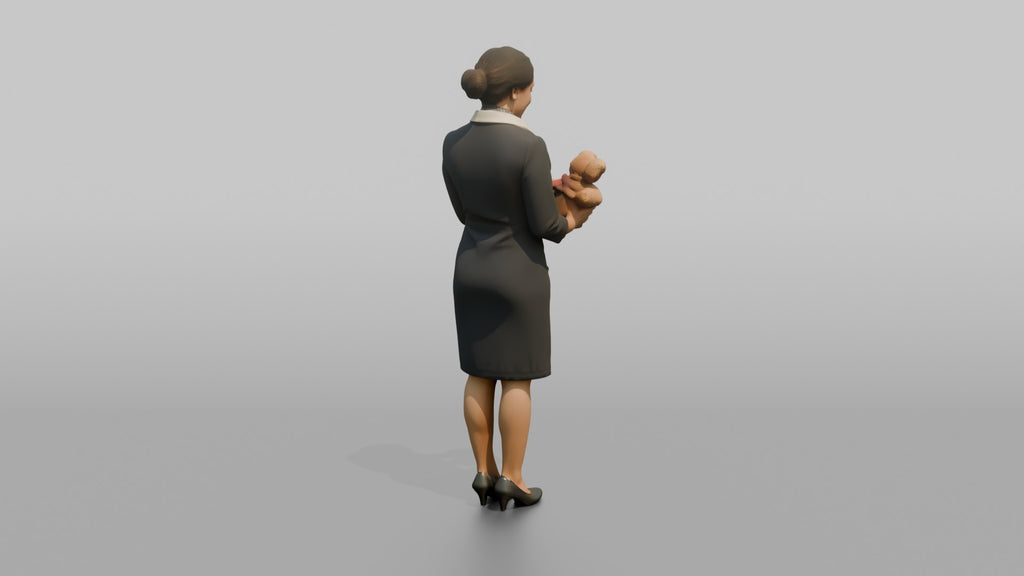 Middle Eastern Flight Attendant Checking the Overhead Rack