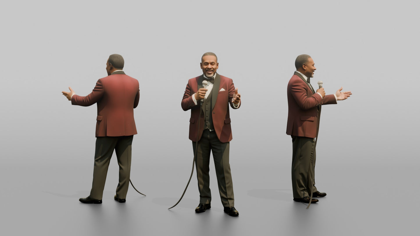 Black Groom Gesturing Mid-Speech