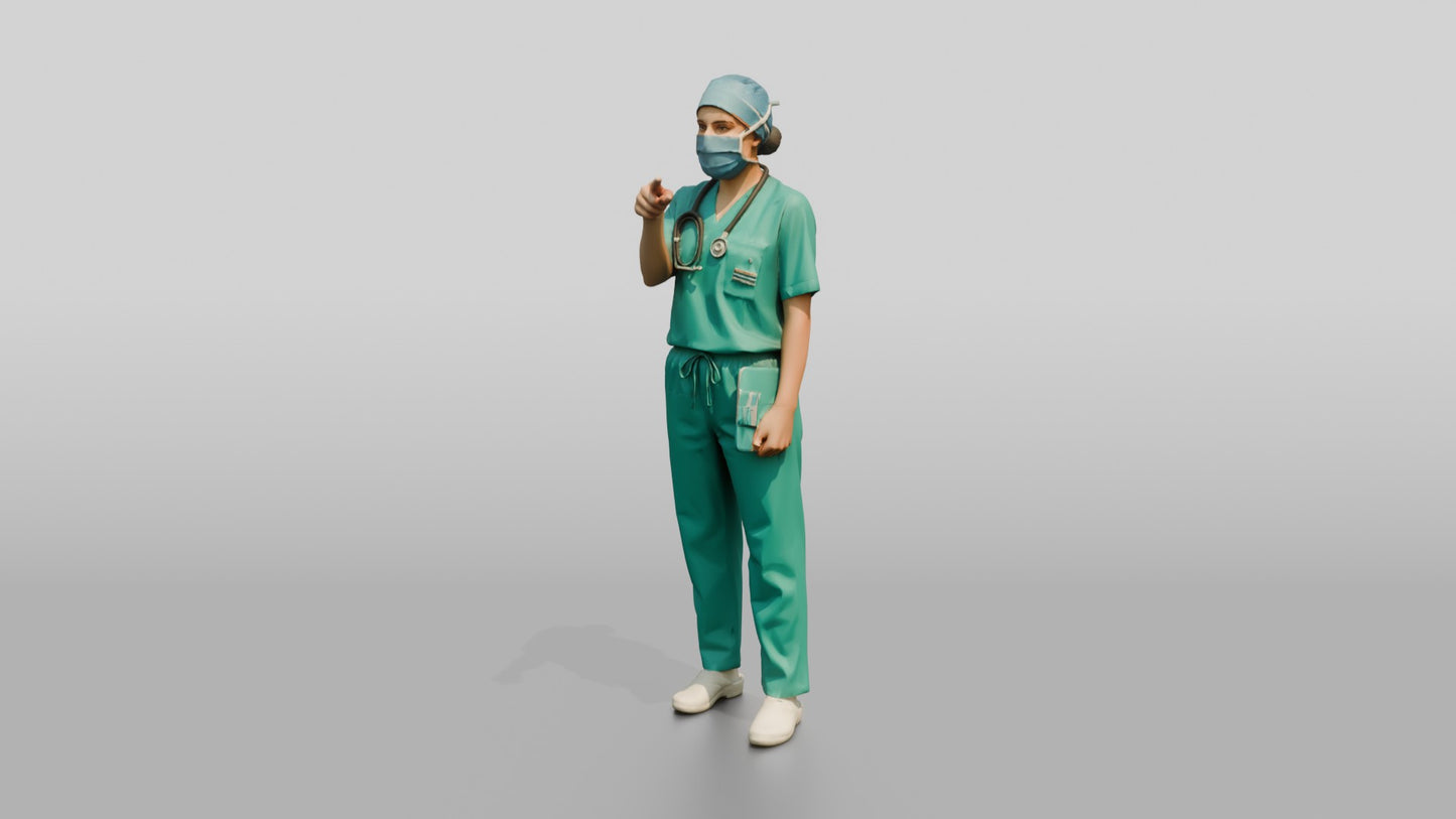 Young Middle Eastern Woman Doctor Pointing