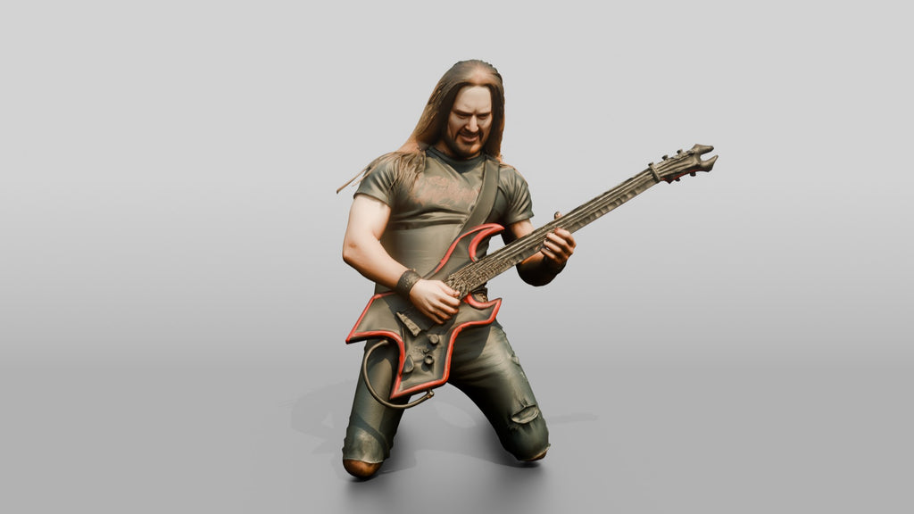 Heavy Metal Guitarist Knee-Slide Solo