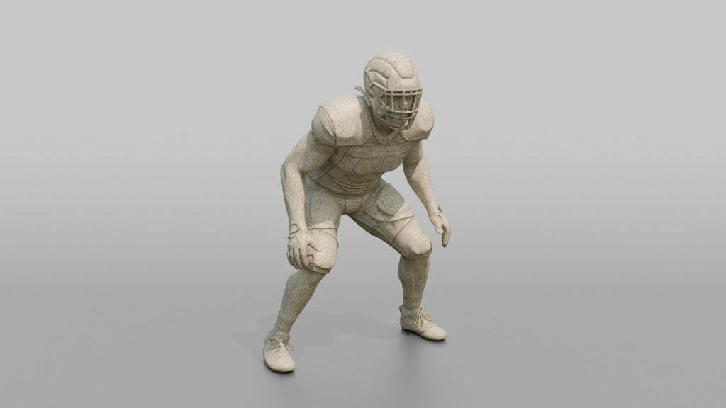 Linebacker in a Low Ready Stance