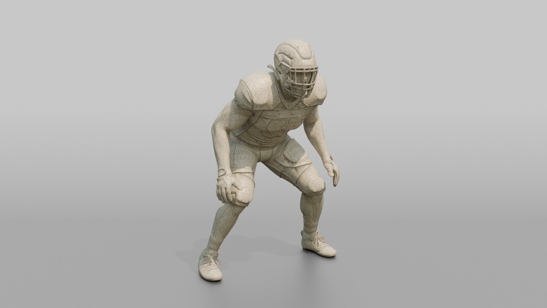Linebacker in a Low Ready Stance