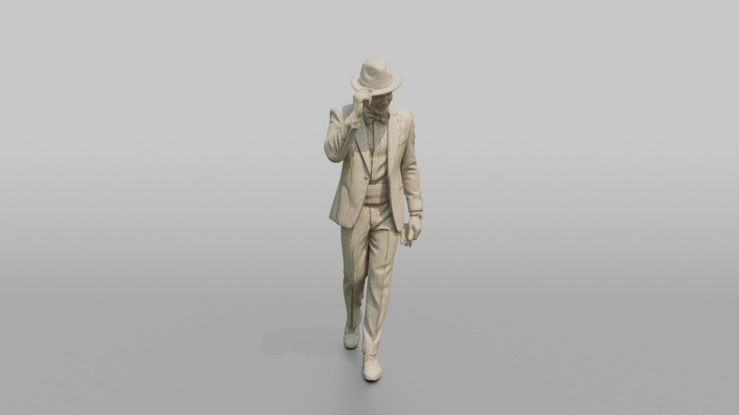 Wedding Guest Tipping His Fedora Hat