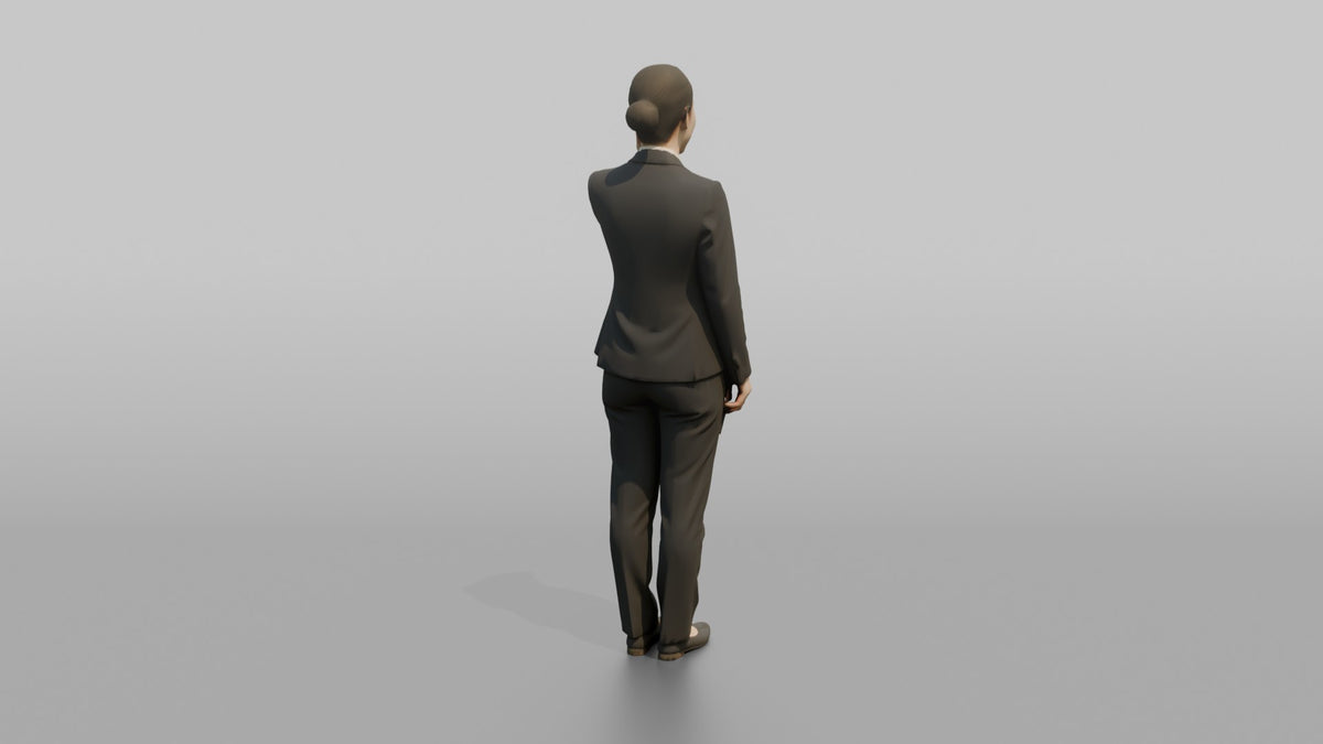 Receptionist Man Holding A Phone To Their Ear - 3D character model, view 3