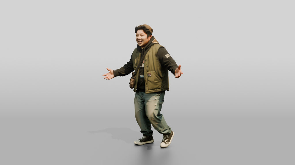Asian Man in Animated Conversation