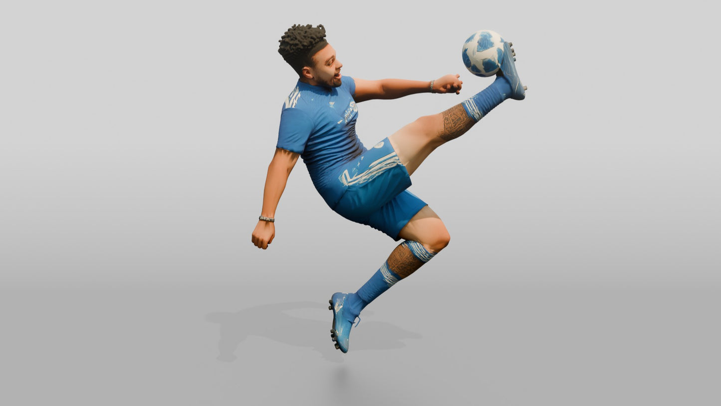 Soccer Player Side-Volley Shot