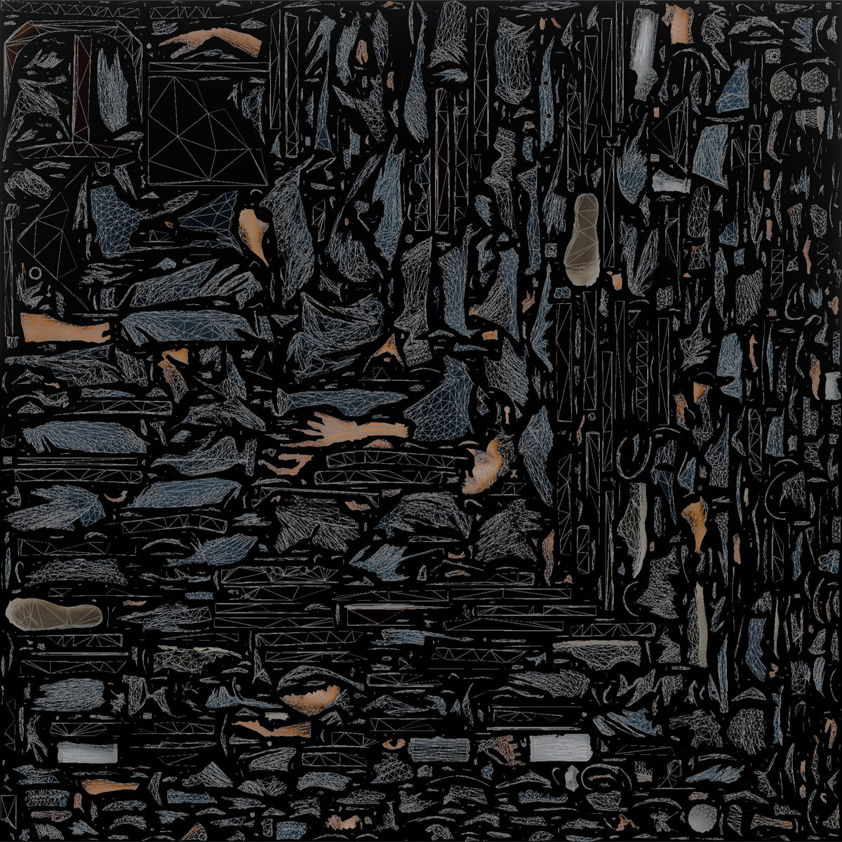 Homeless Man Staring Blankly with an Empty Bottle Nearby - UV layout, base color map