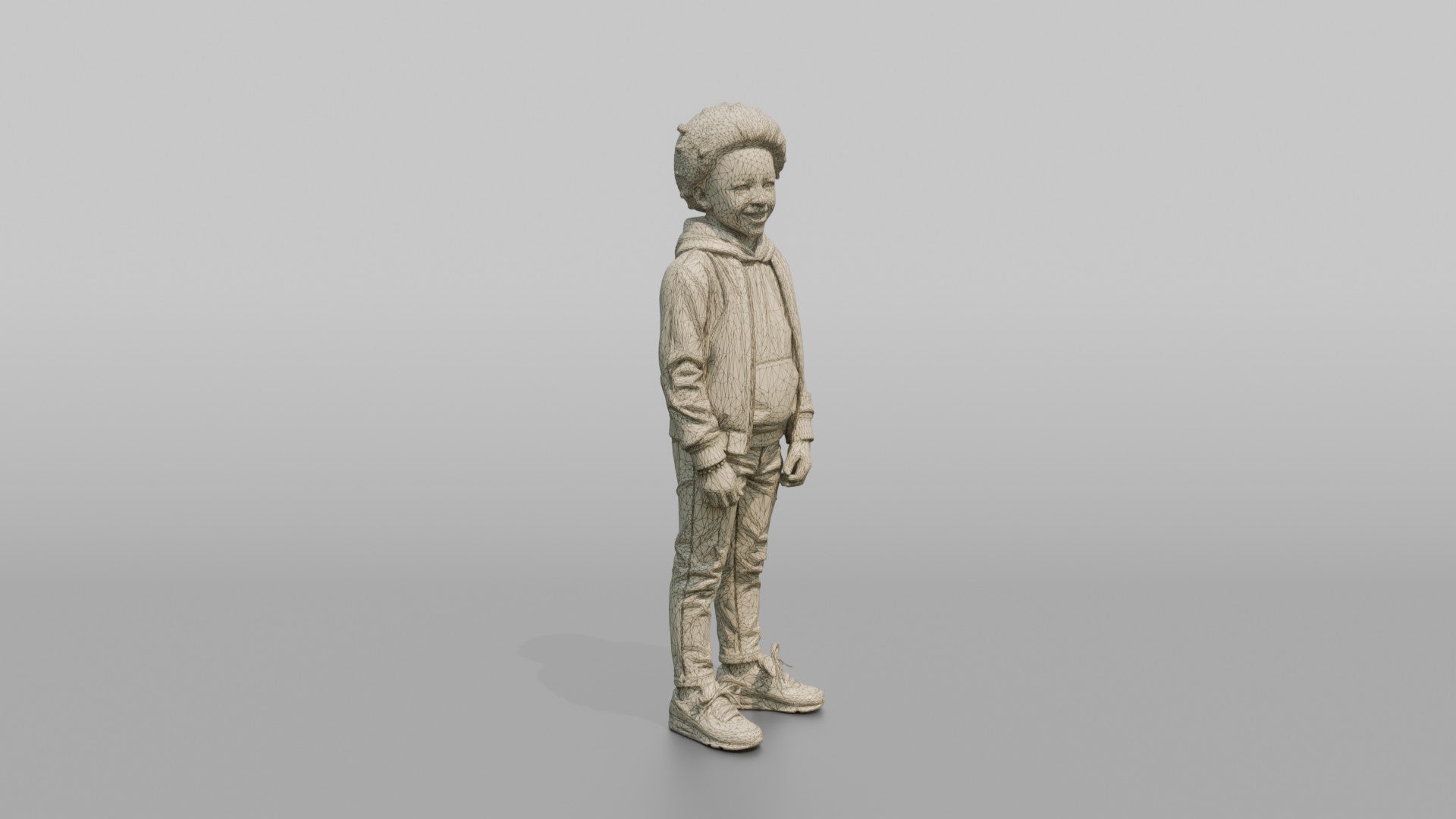 African Boy in Colorful Bomber Jacket and Sneakers