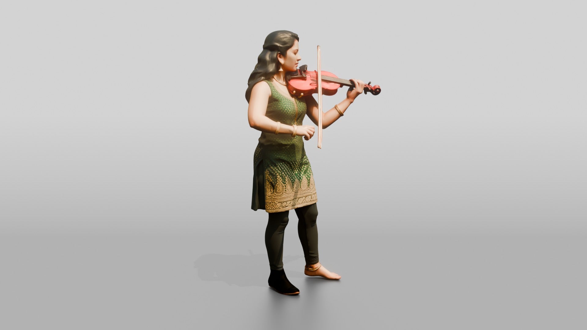 Fusion Violinist Playing Electric Violin