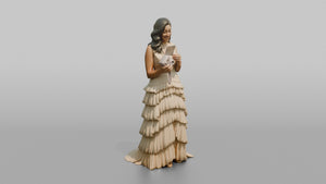 Wedding Guest Looking at a Polaroid Photo - 3D character model, view 1