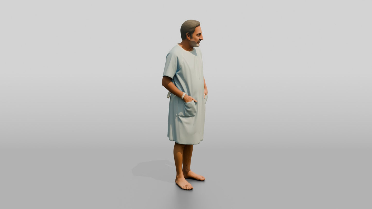 Elderly Man Patient Standing with Hands in Pockets