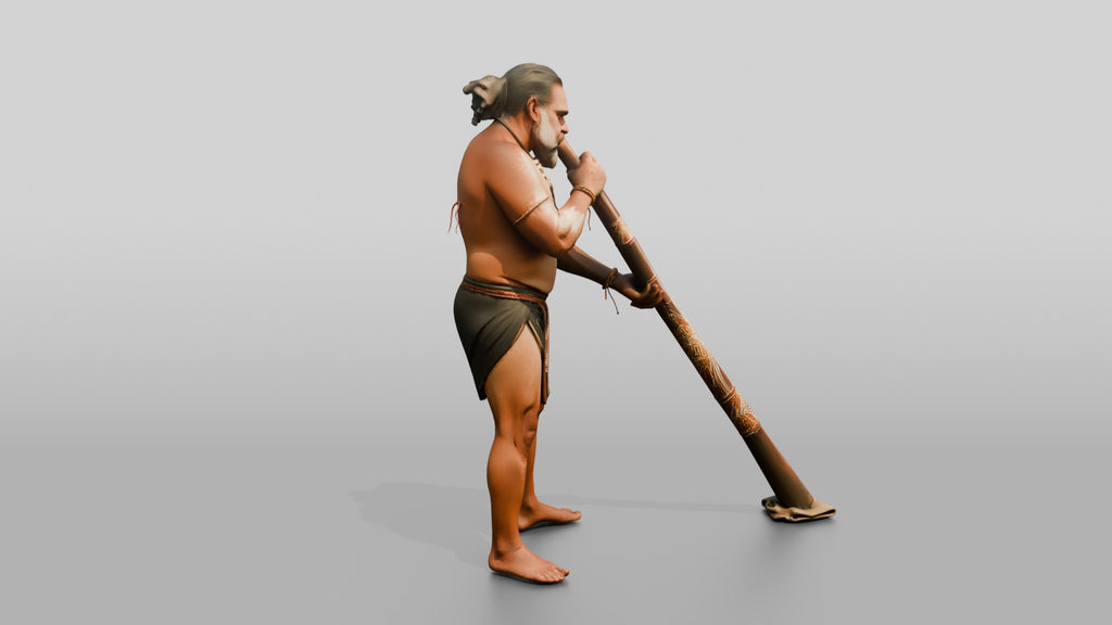Didgeridoo Player with Painted Instrument