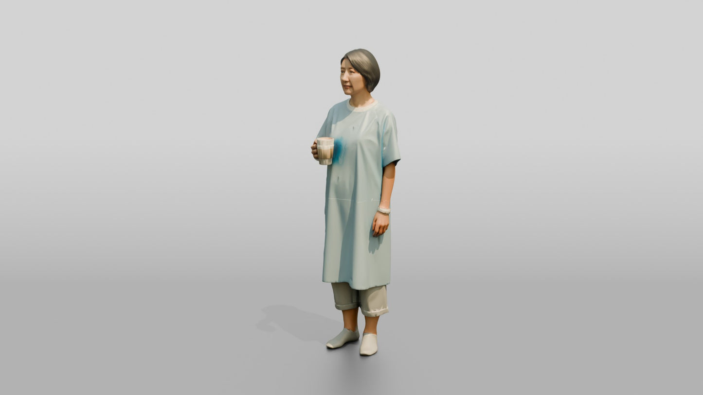 Elderly Woman Patient Holding a Coffee Cup