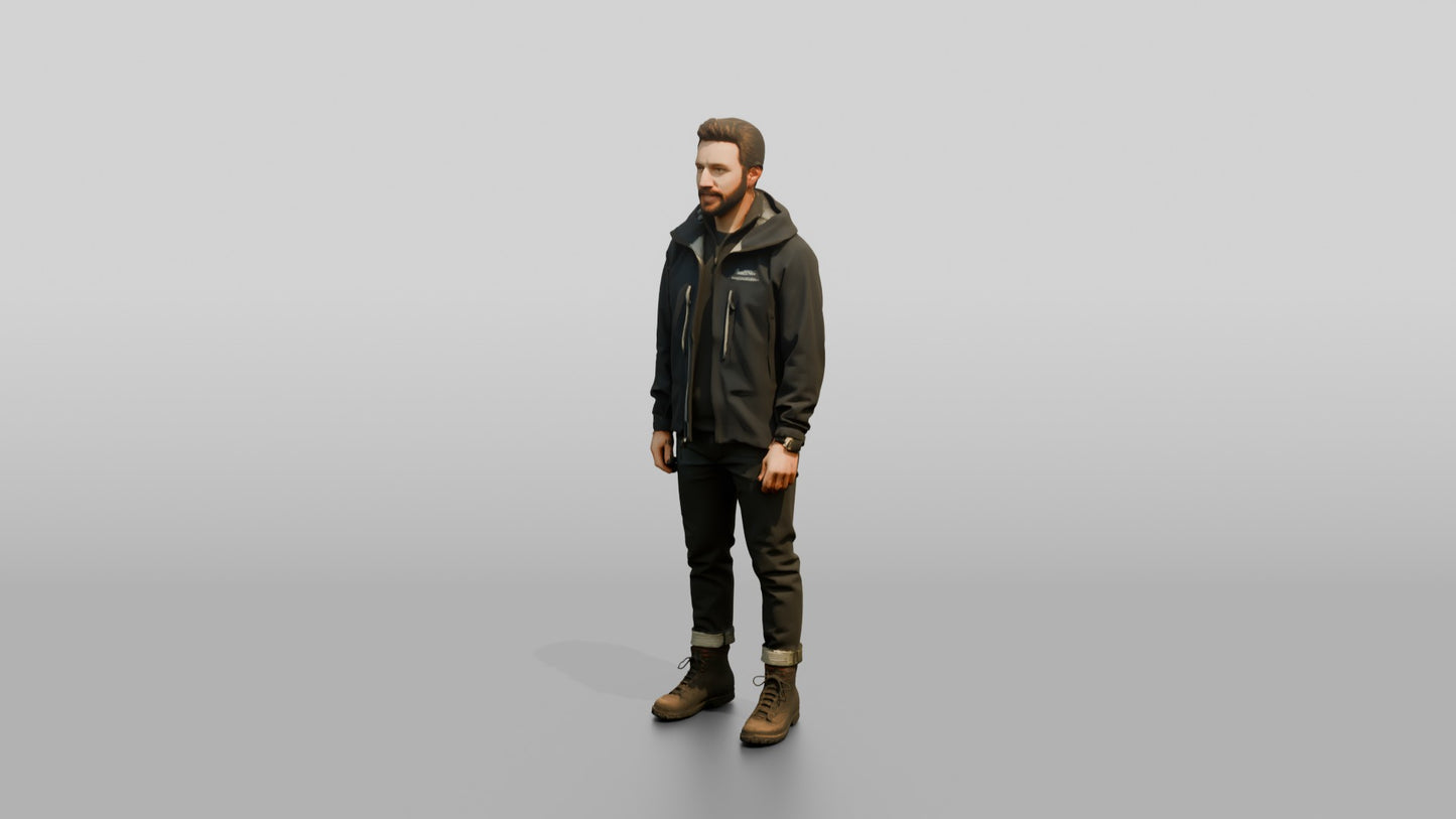 Canadian Man in Weatherproof Technical Jacket