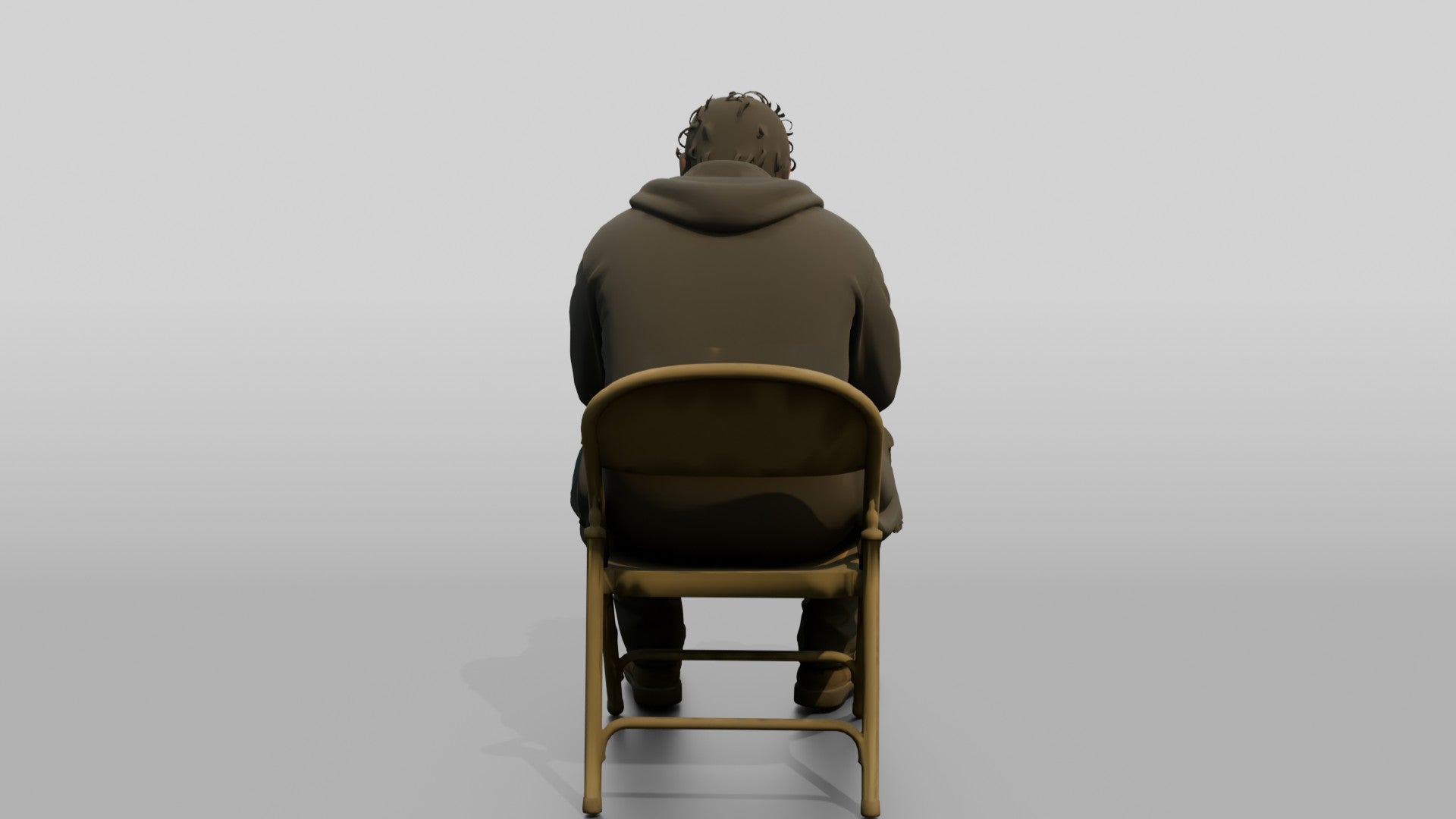 Homeless Man Looking Disoriented and Slouched Over