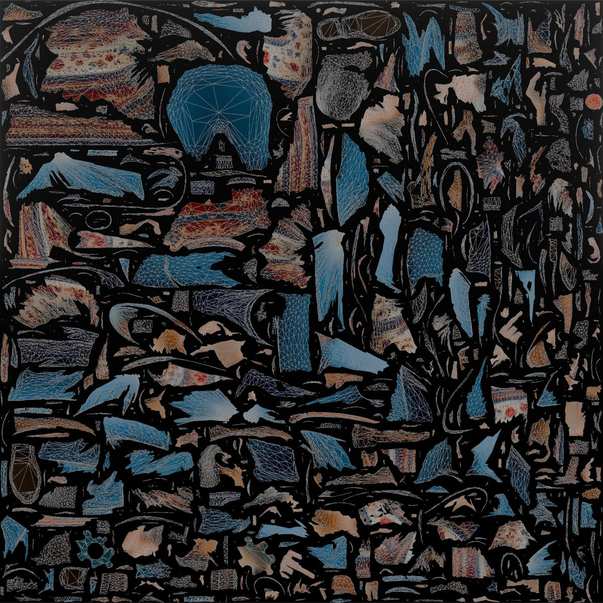 Grandmother Holding A Jigsaw Puzzle Piece, Examining It - UV layout, base color map