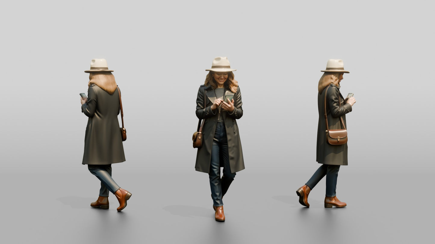Woman Consulting Phone Map