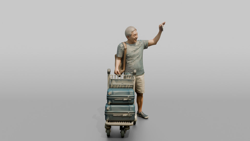 Traveler Waving His Boarding Pass