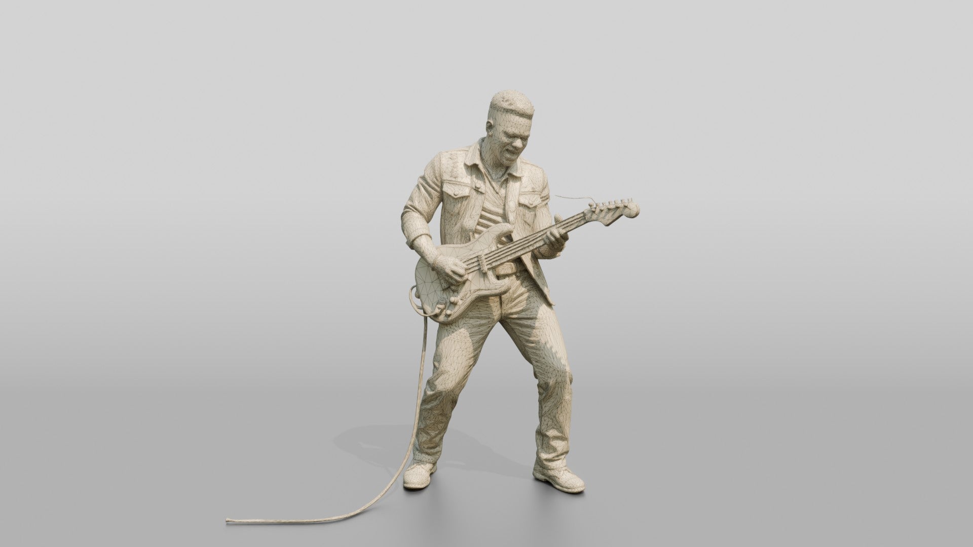 Blues Guitarist Bending an Electric Guitar String